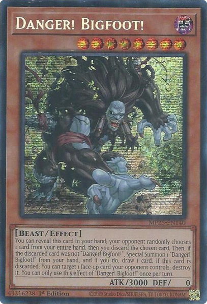 Danger! Bigfoot! - 2025 Mega-Pack YuGiOh trading card