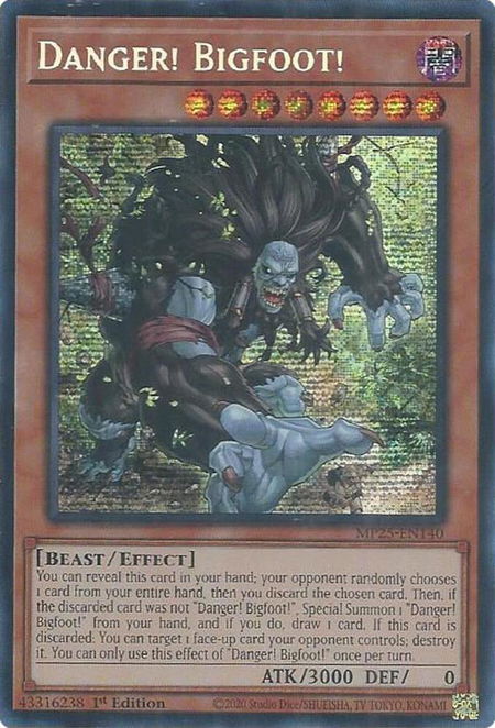 Danger! Bigfoot! - 2025 Mega-Pack YuGiOh trading card