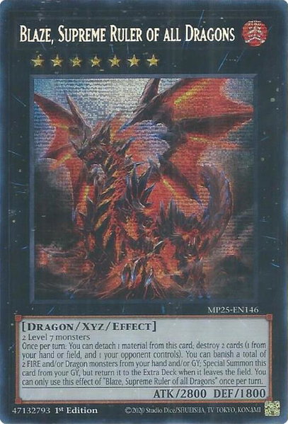 Blaze, Supreme Ruler of all Dragons - 2025 Mega-Pack YuGiOh trading card