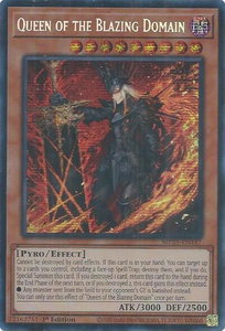 Queen of the Blazing Domain - 2025 Mega-Pack (MP25) #MP25-EN147 - Prismatic Secret Rare YuGiOh Trading Card