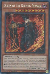 Queen of the Blazing Domain - 2025 Mega-Pack (MP25) #MP25-EN147 - Prismatic Secret Rare YuGiOh Trading Card