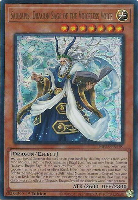 Sauravis, Dragon Sage of the Voiceless Voice - 2025 Mega-Pack YuGiOh trading card