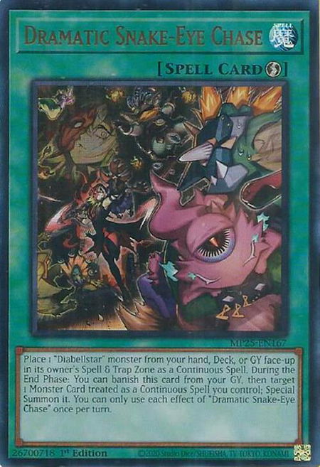 Dramatic Snake-Eye Chase - 2025 Mega-Pack YuGiOh trading card