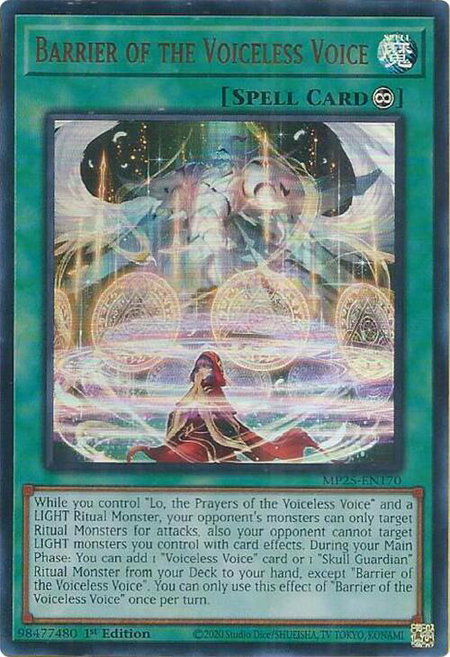 Barrier of the Voiceless Voice - 2025 Mega-Pack YuGiOh trading card