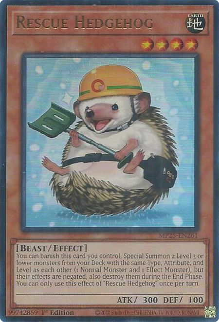 Rescue Hedgehog - 2025 Mega-Pack YuGiOh trading card