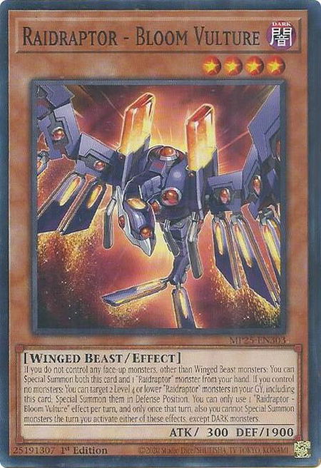 Raidraptor - Bloom Vulture - 2025 Mega-Pack YuGiOh trading card