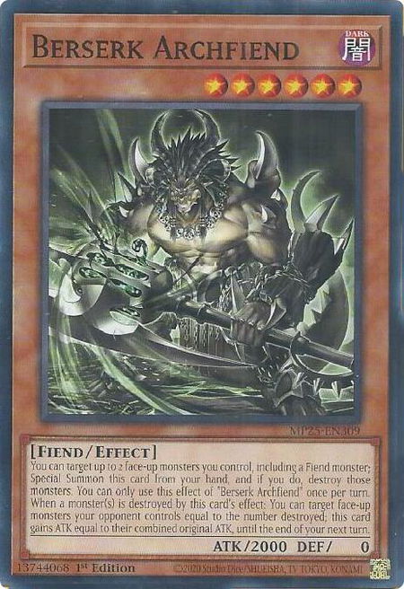 Berserk Archfiend - 2025 Mega-Pack YuGiOh trading card