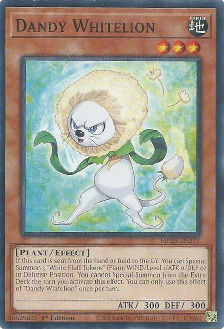 Dandy Whitelion - 2025 Mega-Pack YuGiOh trading card