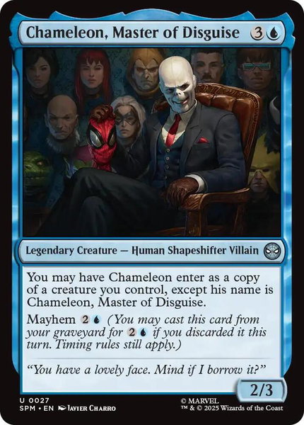 Chameleon, Master of Disguise trading card from Marvel's Spider-Man Chameleon, Master of Disguise - Marvel's Spider-Man Magic: The Gathering trading card
