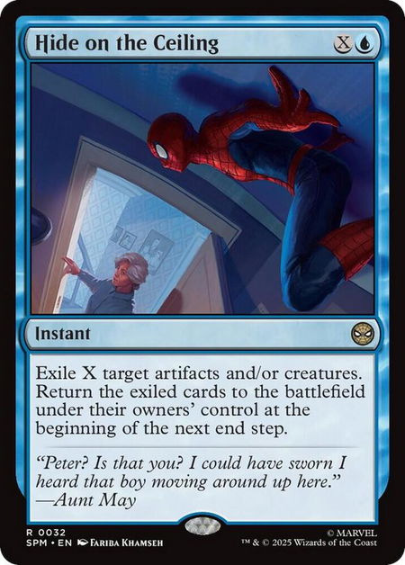 Hide on the Ceiling - Marvel's Spider-Man Magic: The Gathering trading card