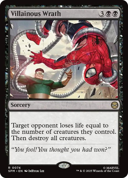 Villainous Wrath trading card from Marvel's Spider-Man Villainous Wrath - Marvel's Spider-Man Magic: The Gathering trading card
