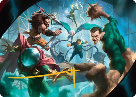 Behold the Sinister Six! Art Card (7/54) (Gold-Stamped Signature) - Art Series: Marvel's Spider-Man Magic: The Gathering trading card