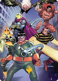 Behold the Sinister Six! Art Card (45/54) (Gold-Stamped Planeswalker Symbol) - Art Series: Marvel's Spider-Man (AASPM) #45 - Special Magic: The Gathering Trading Card