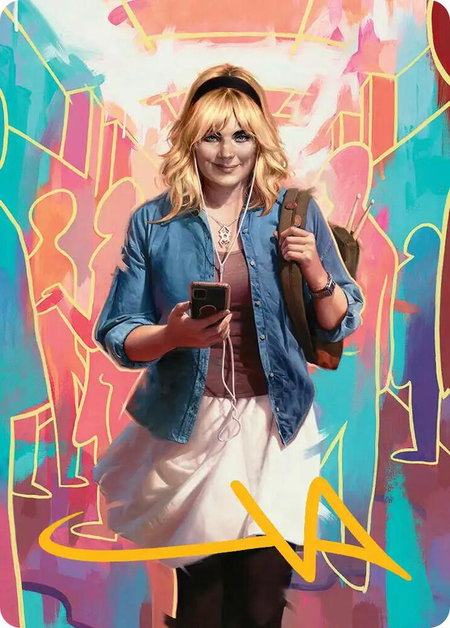 Gwen Stacy Art Card (Gold-Stamped Signature) (13/54) trading card from Art Series: Marvel's Spider-Man Gwen Stacy Art Card (Gold-Stamped Signature) (13/54) - Art Series: Marvel's Spider-Man Magic: The Gathering trading card