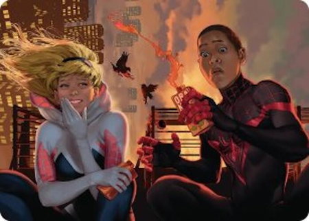 Heroes' Hangout Art Card - Art Series: Marvel's Spider-Man Magic: The Gathering trading card