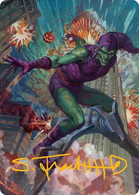 Green Goblin Art Card (26/54) (Gold-Stamped Signature) - Art Series: Marvel's Spider-Man Magic: The Gathering trading card