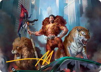 Kraven, Proud Predator Art Card (Gold-Stamped Signature) - Art Series: Marvel's Spider-Man (AASPM) #28 - Special Magic: The Gathering Trading Card