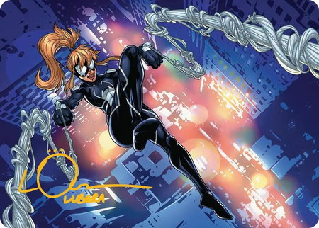 Arana, Heart of the Spider Art Card (Gold-Stamped Signature) - Art Series: Marvel's Spider-Man Magic: The Gathering trading card
