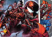 Carnage, Crimson Chaos Art Card (Gold-Stamped Planeswalker Symbol) - Art Series: Marvel's Spider-Man (AASPM) #47 - Special Magic: The Gathering Trading Card