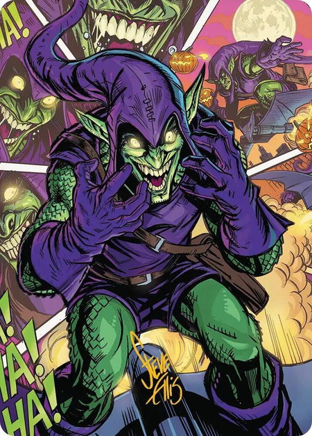 Green Goblin Art Card (49/54) (Gold-Stamped Signature) - Art Series: Marvel's Spider-Man Magic: The Gathering trading card