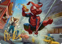 Spider-Ham, Peter Porker Art Card (Gold-Stamped Signature) - Art Series: Marvel's Spider-Man (AASPM) #19 - Special Magic: The Gathering Trading Card