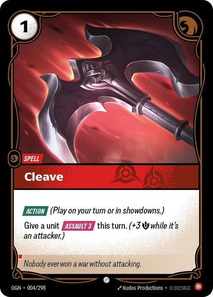 Cleave trading card from Origins Cleave - Origins Riftbound trading card