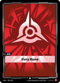 Fury Rune - Origins (OGN) #007/298 - Common Riftbound Trading Card