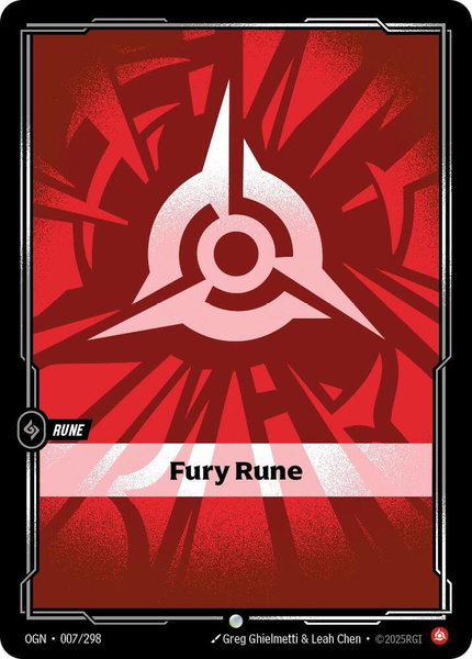 Fury Rune trading card from Origins Fury Rune - Origins Riftbound trading card