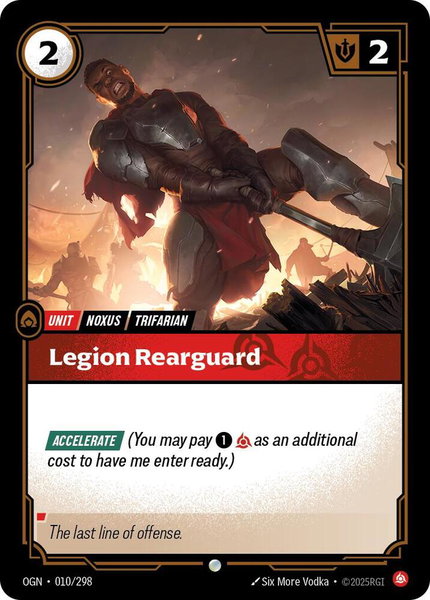 Legion Rearguard trading card from Origins Legion Rearguard - Origins Riftbound trading card