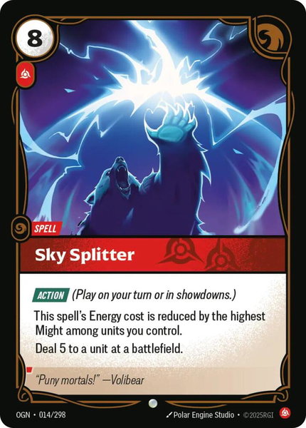 Sky Splitter trading card from Origins Sky Splitter - Origins Riftbound trading card