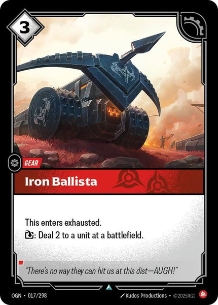 Iron Ballista trading card from Origins Iron Ballista - Origins Riftbound trading card