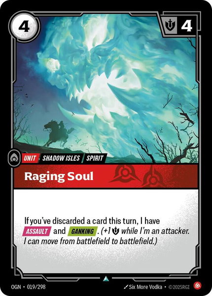 Raging Soul trading card from Origins Raging Soul - Origins Riftbound trading card