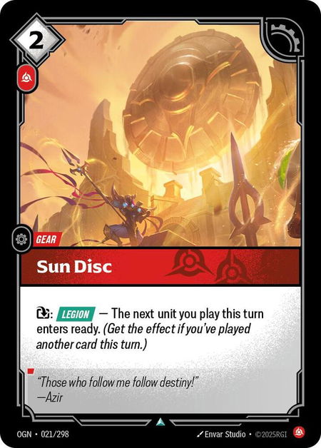 Sun Disc - Origins Riftbound trading card