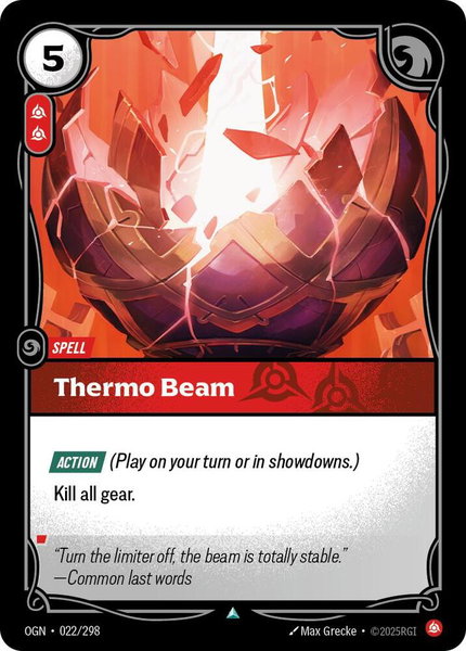 Thermo Beam trading card from Origins Thermo Beam - Origins Riftbound trading card