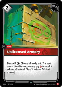 Unlicensed Armory - Origins (OGN) #023/298 - Uncommon Riftbound Trading Card