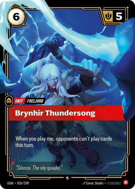 Brynhir Thundersong - Origins Riftbound trading card