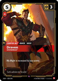 Draven - Showboat - Origins (OGN) #028/298 - Rare Riftbound Trading Card