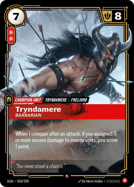 Tryndamere - Barbarian - Origins Riftbound trading card