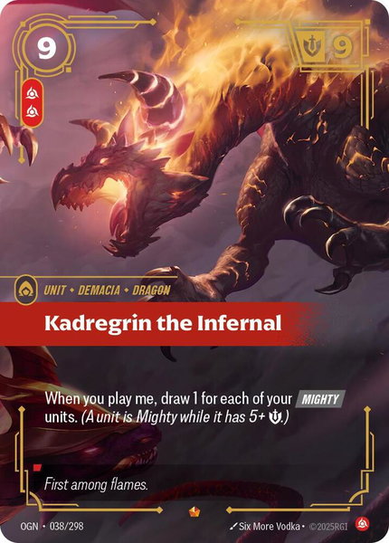 Kadregrin the Infernal trading card from Origins Kadregrin the Infernal - Origins Riftbound trading card