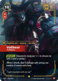 Volibear - Furious (Alternate Art) - Origins (OGN) #041a/298 - Showcase Riftbound Trading Card