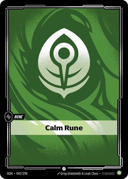 Calm Rune trading card from Origins Calm Rune - Origins Riftbound trading card