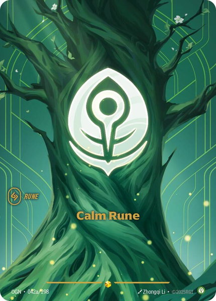 Calm Rune (Alternate Art) trading card from Origins Calm Rune (Alternate Art) - Origins Riftbound trading card