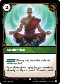 Meditation - Origins (OGN) #048/298 - Common Riftbound Trading Card