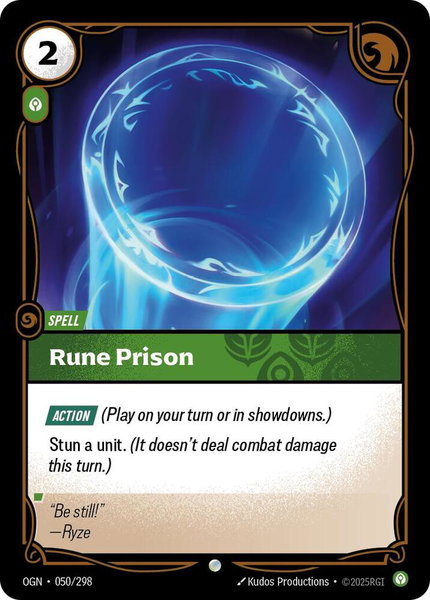 Rune Prison trading card from Origins Rune Prison - Origins Riftbound trading card