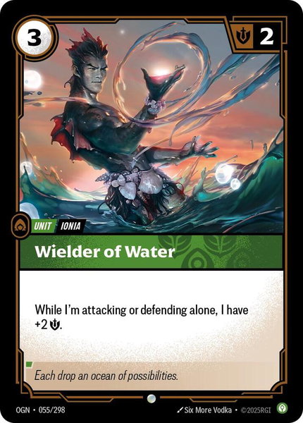 Wielder of Water trading card from Origins Wielder of Water - Origins Riftbound trading card