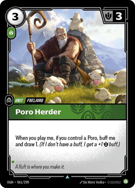 Poro Herder trading card from Origins Poro Herder - Origins Riftbound trading card