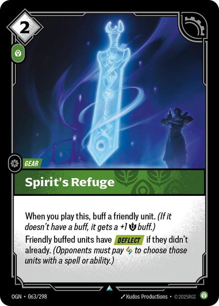 Spirit's Refuge trading card from Origins Spirit's Refuge - Origins Riftbound trading card