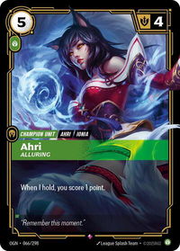 Ahri - Alluring - Origins (OGN) #066/298 - Rare Riftbound Trading Card