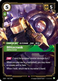 Blitzcrank - Impassive - Origins (OGN) #067/298 - Rare Riftbound Trading Card