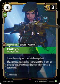 Caitlyn - Patrolling - Origins (OGN) #068/298 - Rare Riftbound Trading Card